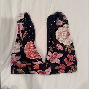 Reversible Floral /polkadot Women's Swim top